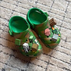 Minecraft Themed Green Kids CROCS
